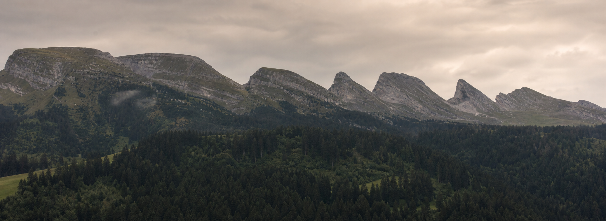 Blick auf die Churfirsten bei Wildhaus